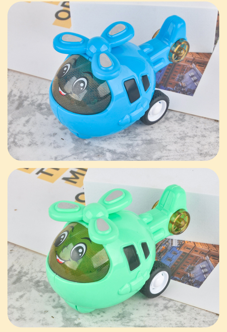 Tiktok Red Children Cartoon Inertia Helicopter Airplane Boy Toy Model Night Plane Toy