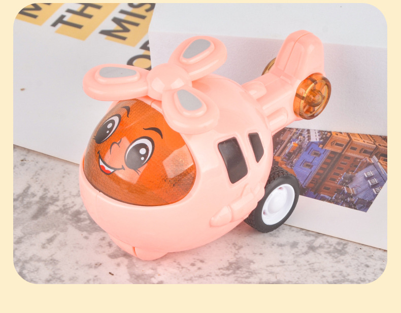 Tiktok Red Children Cartoon Inertia Helicopter Airplane Boy Toy Model Night Plane Toy