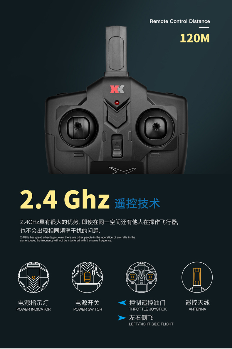 Weili XK A190 F-18 Two-Channel Fixed Wing Camera with Self-Stable Remote Control Plane Toy