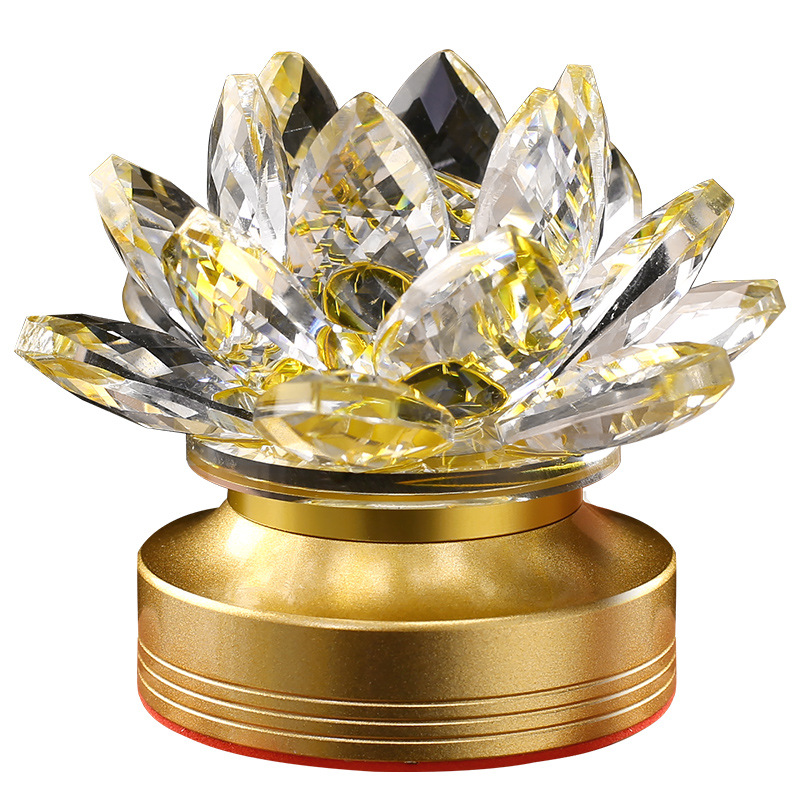 Lotus Lantern  Household Crystal Led Buddha Lamp Buddha Front Lantern Pilot Lamp Guanyin Colorful Lotus Lamp