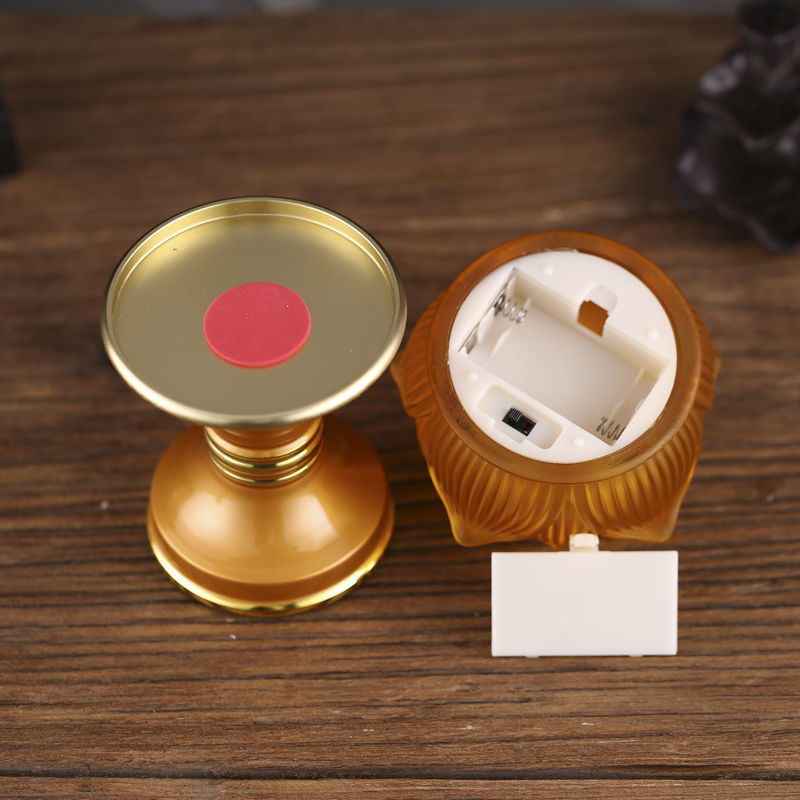 . Colored Glaze Lotus Lamp Battery Simulation Butter Lamp Electric Candle Buddha Lamp Guanyin Lamp Lotus Lantern