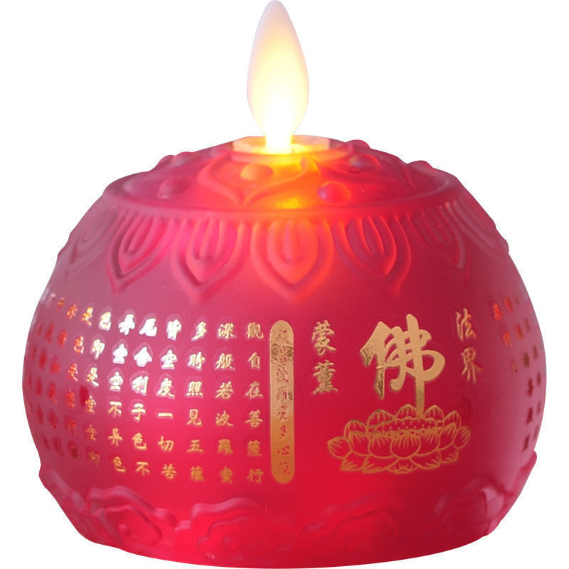 . Colored Glaze Lotus Lamp Battery Simulation Butter Lamp Electric Candle Buddha Lamp Guanyin Lamp Lotus Lantern