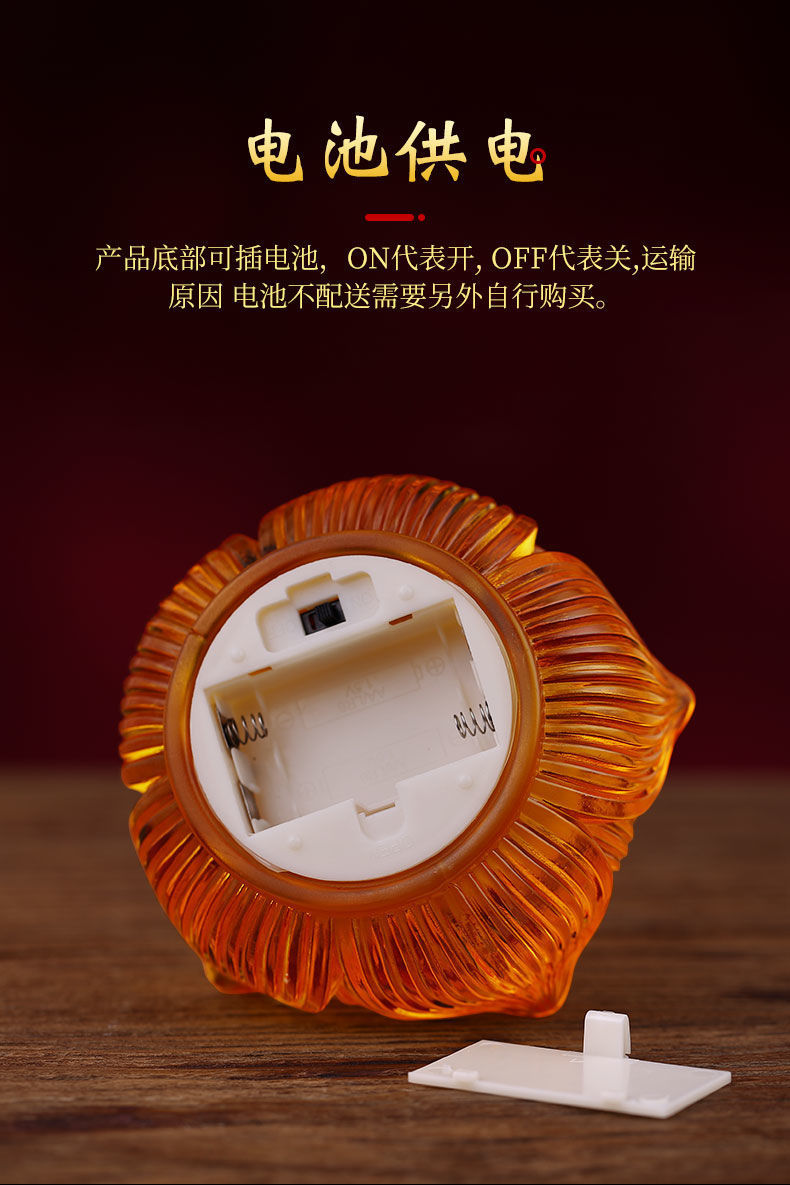 . Colored Glaze Lotus Lamp Battery Simulation Butter Lamp Electric Candle Buddha Lamp Guanyin Lamp Lotus Lantern