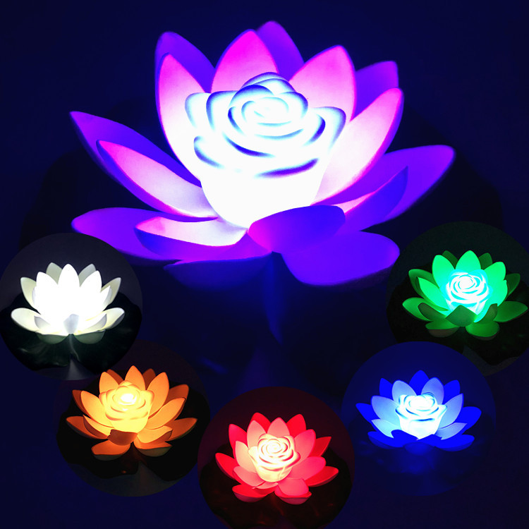 Lotus Lamp Buddhist Blessing Wishing Lamp Water Landscape Lighting Decorations with Battery Stall Supply Lotus Lantern