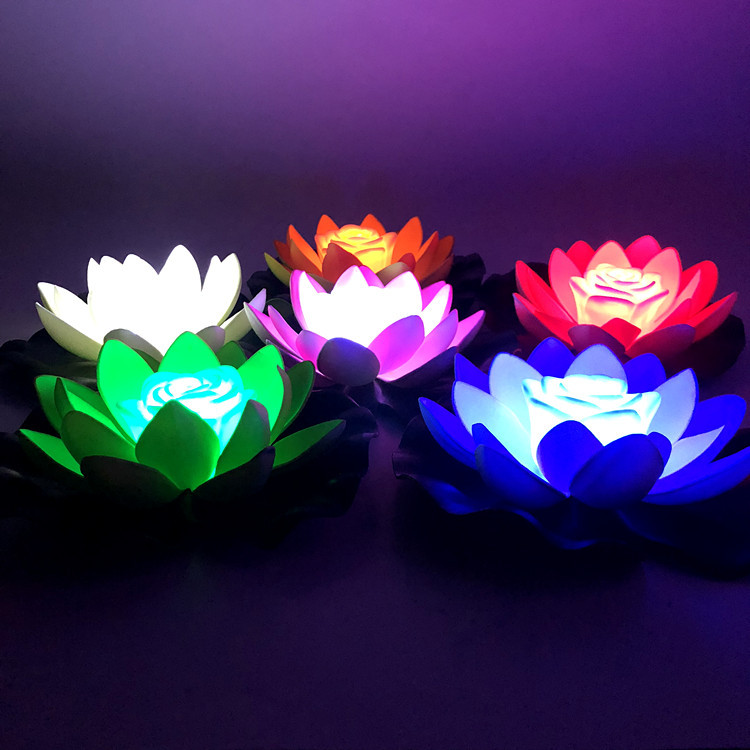 Lotus Lamp Buddhist Blessing Wishing Lamp Water Landscape Lighting Decorations with Battery Stall Supply Lotus Lantern