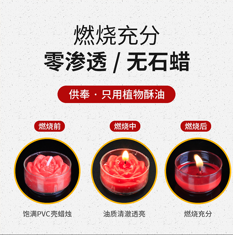 Lotus Lantern Activity Buddhism Colorful Lotus 4 Hours Butter Lamp Household Candle Factory Wholesale