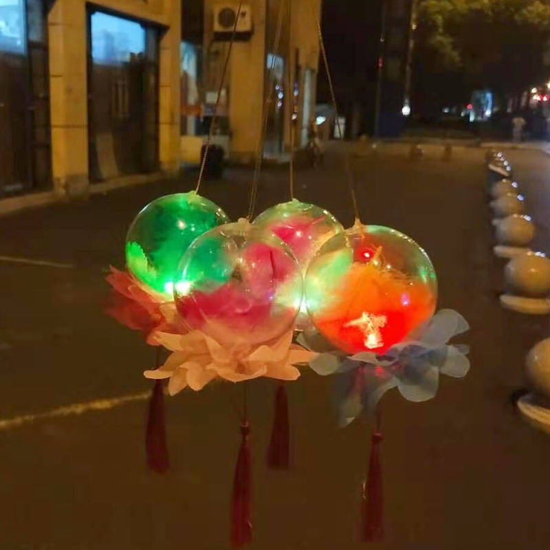 Lotus Lantern Lantern Lantern Festival Lantern Toy Push Scan Code Night Market Hot Sale Factory Wholesale Lotus Lantern