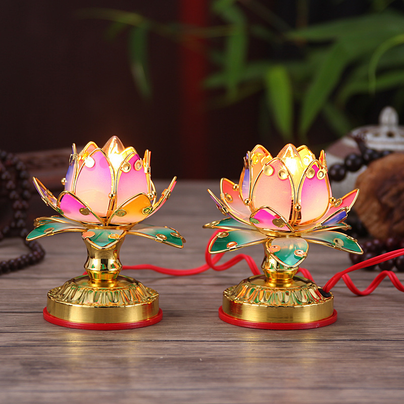 Special Offer Buddhist Supplies Buddha Lamp Buddha Lamp First Product Lotus Lamp Colorful Picture Lotus Lantern