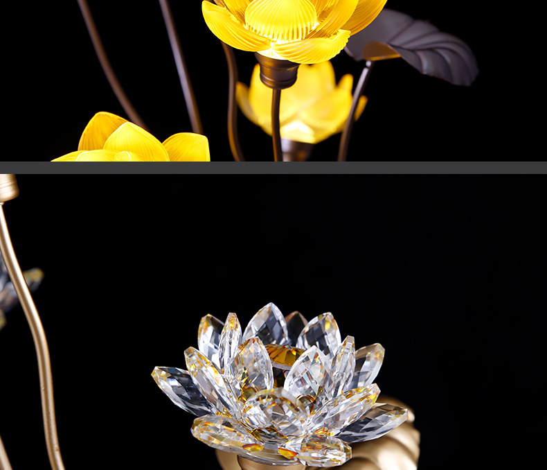 Miaolian Hua Buddha Supplies Factory Wholesale Led Colorful Crystal Plug-in Pilot Lamp Seven Star Light Lotus Lantern