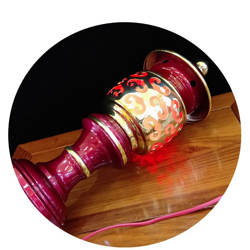 Yiwu Factory Direct Sales Buddhist Supplies Buddha Front Lantern Black Red Lotus Lantern