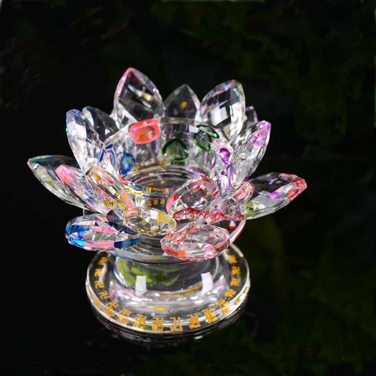 Candle Crystal Lotus Lamp Car Decoration Buddhist Candle Lotus Lamp Custom Lotus Lantern