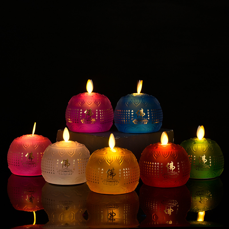 Battery Type Buddha Worshiping Lamp Led Lotus Lamp Lamp for Buddha Worship Changming Lamp Lotus Lantern