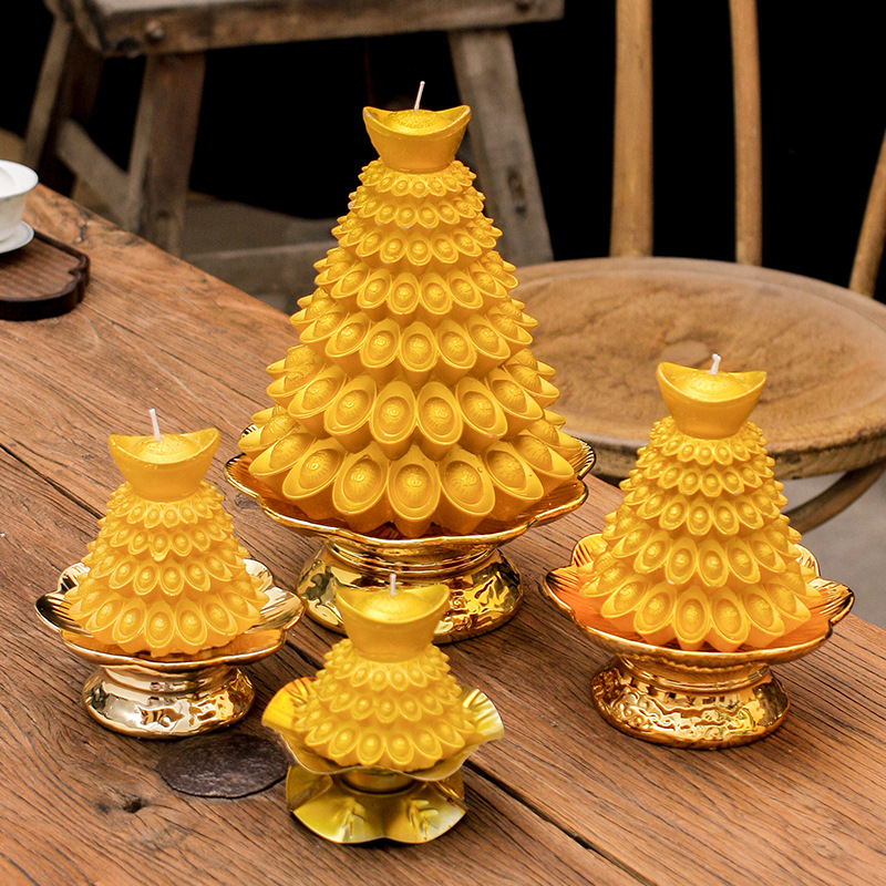 Gold Ingot Buddhist Taoist Supplies Lotus Lamp Candle Buddha Buddha Lotus Candle Butter Lotus Lantern