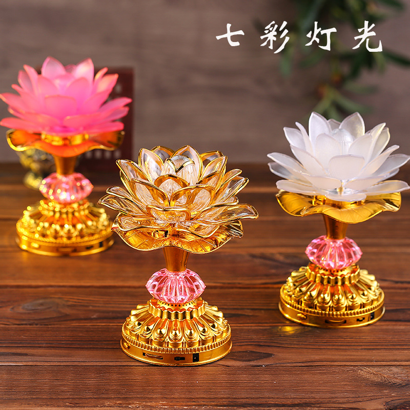 Lotus Lantern  Lamp Lamp for Buddha Worship Household Buddha Front Lantern Fairy Worship Lamp God of Wealth Lamp