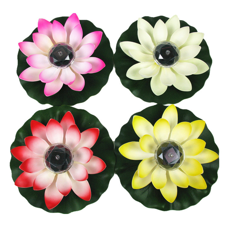 Lotus Lantern Direct Sales Solar Lotus Lamp Led Lotus Pool Landscape Decoration Colorful Monochrome Can Be Formulated