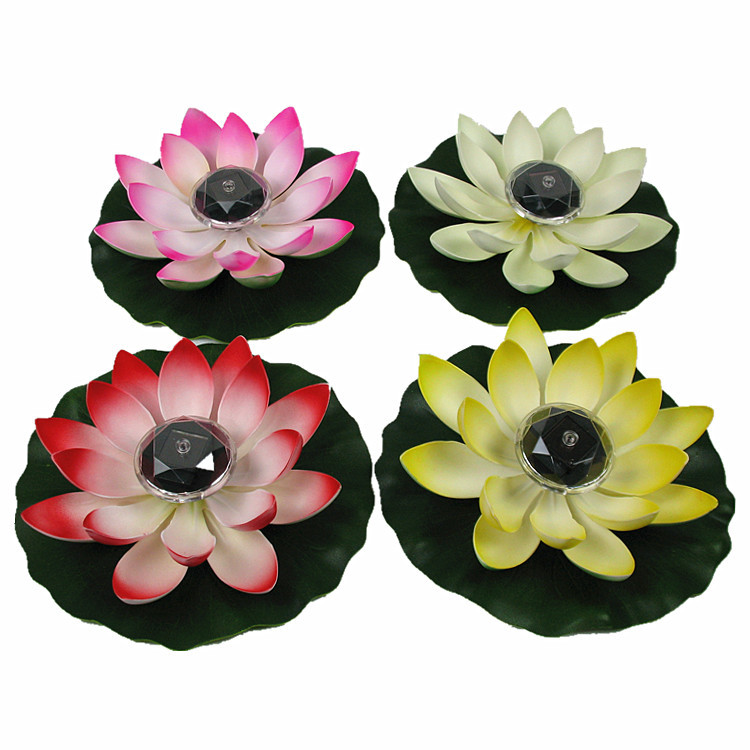 Lotus Lantern Direct Sales Solar Lotus Lamp Led Lotus Pool Landscape Decoration Colorful Monochrome Can Be Formulated
