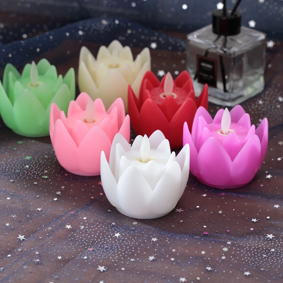 Buddha Worship Lotus Lamp Electronic Luminous Buddhist Activity Lotus Lantern