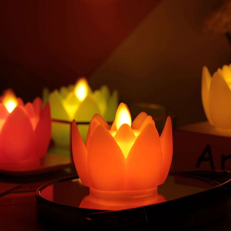 Buddha Worship Lotus Lamp Electronic Luminous Buddhist Activity Lotus Lantern Buddha Worship Lotus Lamp Electronic Luminous Buddhist Activity Lotus Lantern