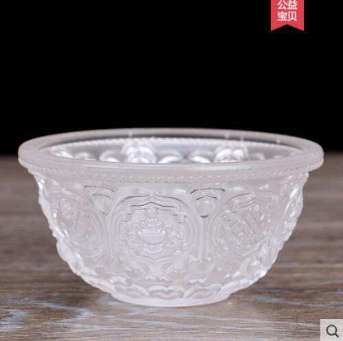 Colored Glaze Eight Auspicious Symbols Offering Water Bowl Buddha Worshiping Lamp Butter Lamp Lotus Lantern