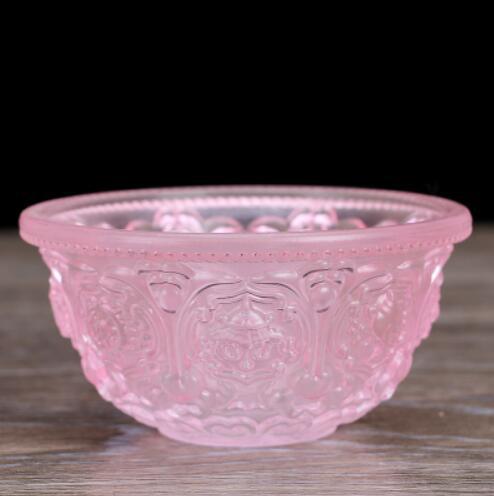 Colored Glaze Eight Auspicious Symbols Offering Water Bowl Buddha Worshiping Lamp Butter Lamp Lotus Lantern