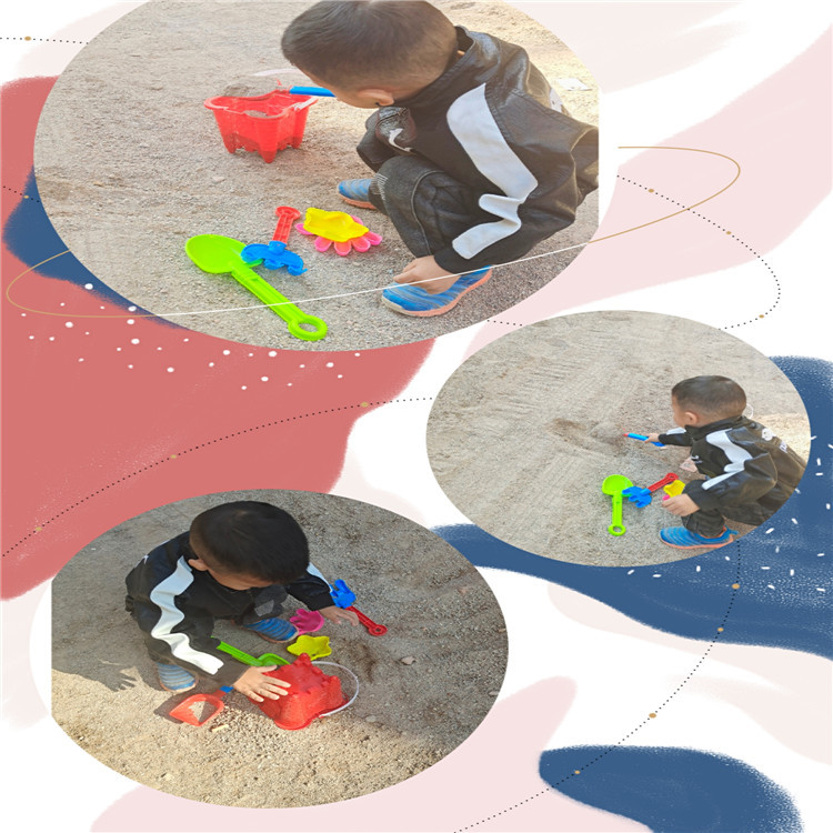 Beach Toy Bucket 5-Piece Set Water Digging Sand Seaside Toy Shovel Rake Kindergarten Baby Toy