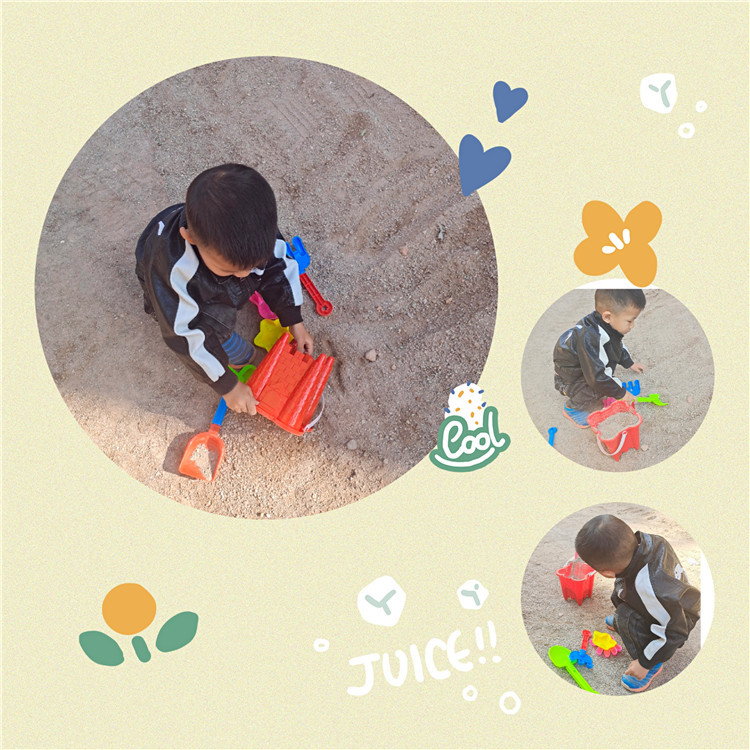 Beach Toy Bucket 5-Piece Set Water Digging Sand Seaside Toy Shovel Rake Kindergarten Baby Toy