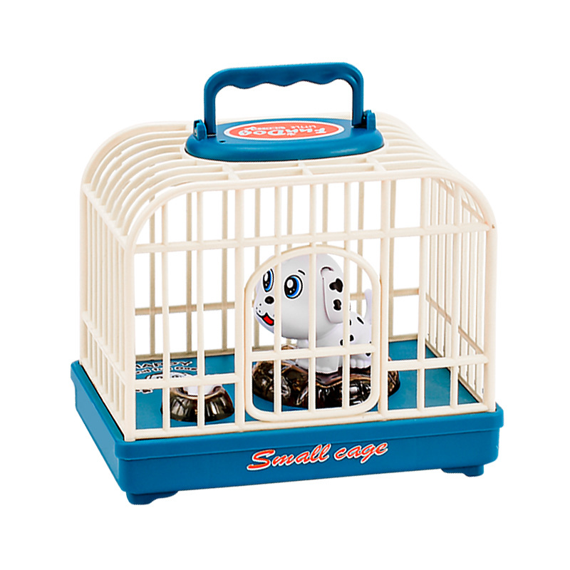 BestSeller on Douyin Beach Voice Control Mini Cute Puppy Cage Simulation Sound and Light Bird Cage Play House Toy