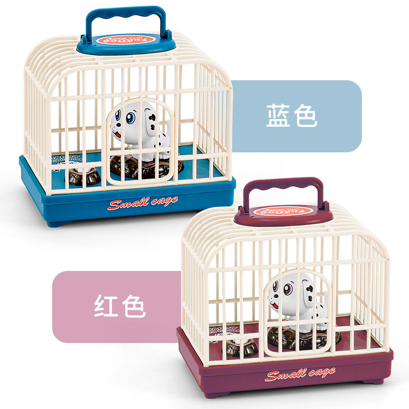BestSeller on Douyin Beach Voice Control Mini Cute Puppy Cage Simulation Sound and Light Bird Cage Play House Toy