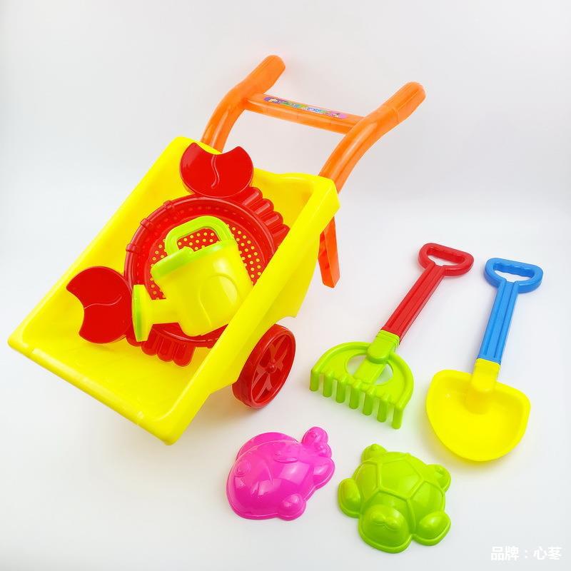 Beach Toy Children&#039;s Trolley Beach Toy Large Rake Shovel Hourglass Set Beach Toy Beach 084b