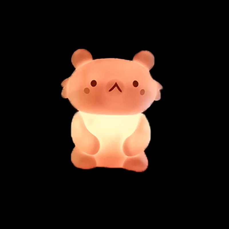 New unique gift cartoon bear silica gel lamp children bedside small night lamp decompression hand knead clap lamp