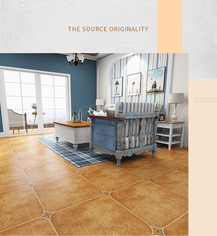 American Pastoral Antique Brick 600600 Bedroom Balcony Living Room Floor Tile NonSlip MoistureProof WearResistant Tile