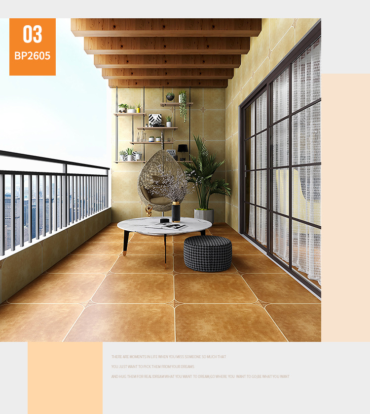 American Pastoral Antique Brick 600600 Bedroom Balcony Living Room Floor Tile NonSlip MoistureProof WearResistant Tile