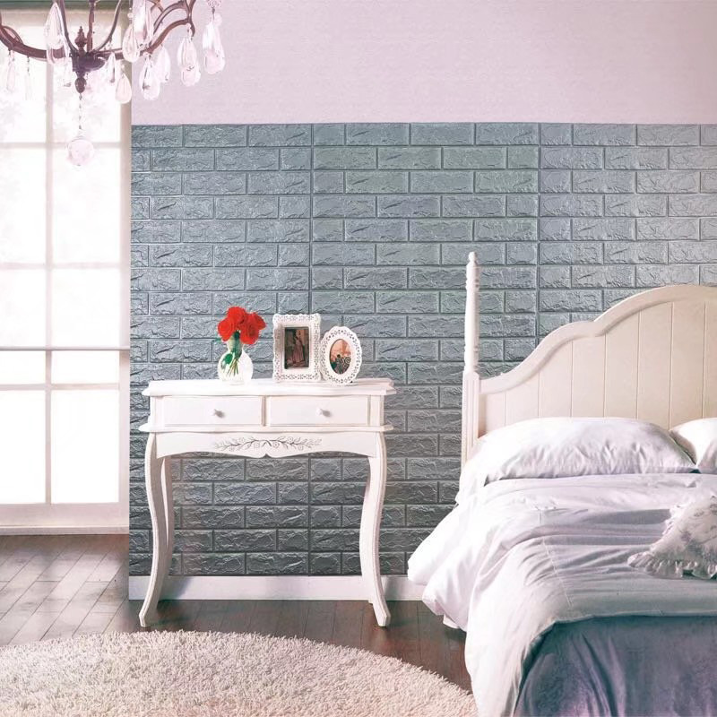 Brick Pattern Sticker Sponge Foam Wall Sticker Customized ID0 70 * 77cmpe 3D Wood Brick Pattern Sticker Elastic Brick Factory Direct Supply