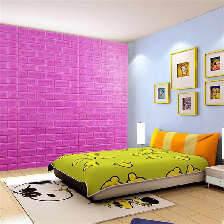 Brick Pattern Sticker Sponge Foam Wall Sticker Customized ID0 70 * 77cmpe 3D Wood Brick Pattern Sticker Elastic Brick Factory Direct Supply