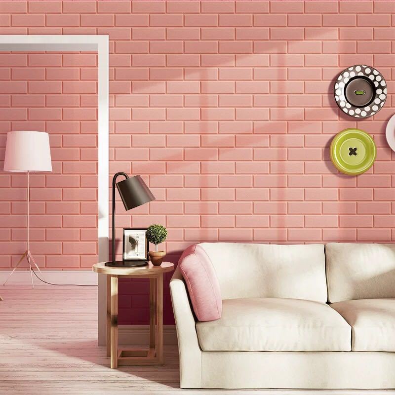 3D Brick Pattern Wall Stickers High Quality  Living Room Background Snowflake Brick