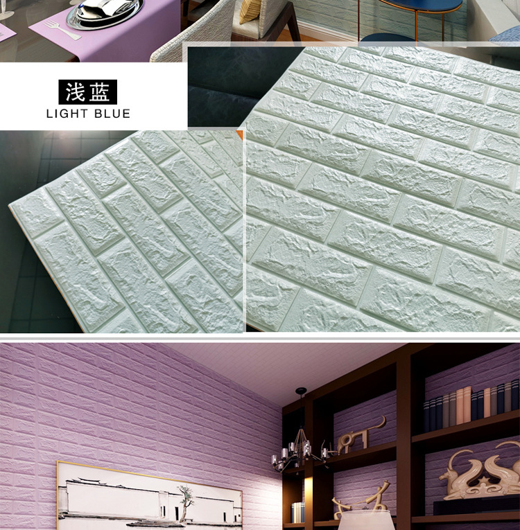 Wallpaper Self-Adhesive Kitchen 3D Wall Sticker Bedroom Cozy Wallpaper Background Wall Snowflake Brick