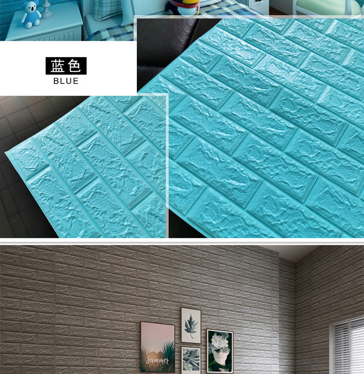 Wallpaper Self-Adhesive Kitchen 3D Wall Sticker Bedroom Cozy Wallpaper Background Wall Snowflake Brick