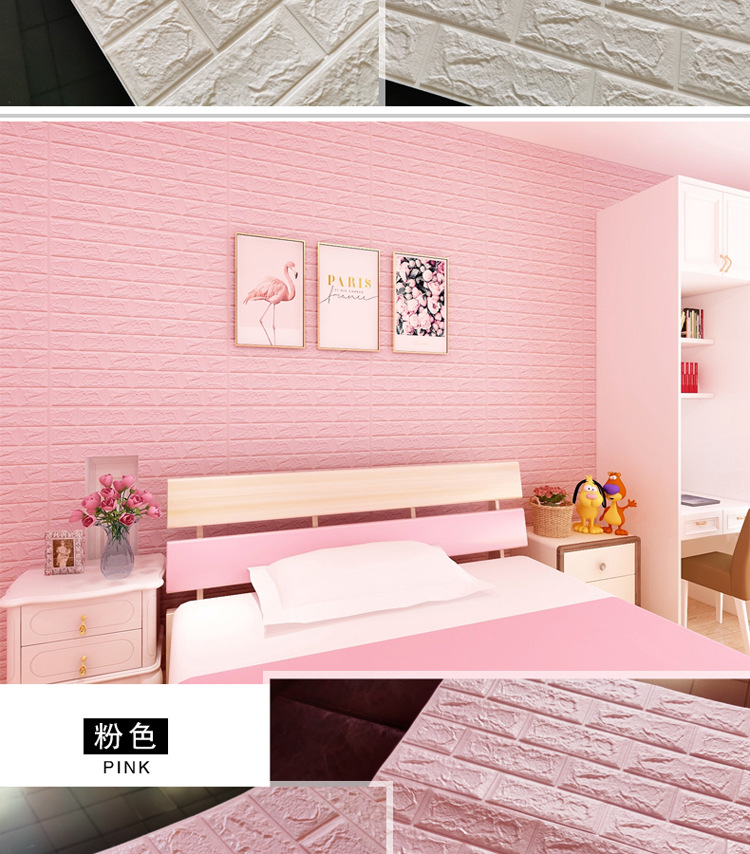Wallpaper Self-Adhesive Kitchen 3D Wall Sticker Bedroom Cozy Wallpaper Background Wall Snowflake Brick