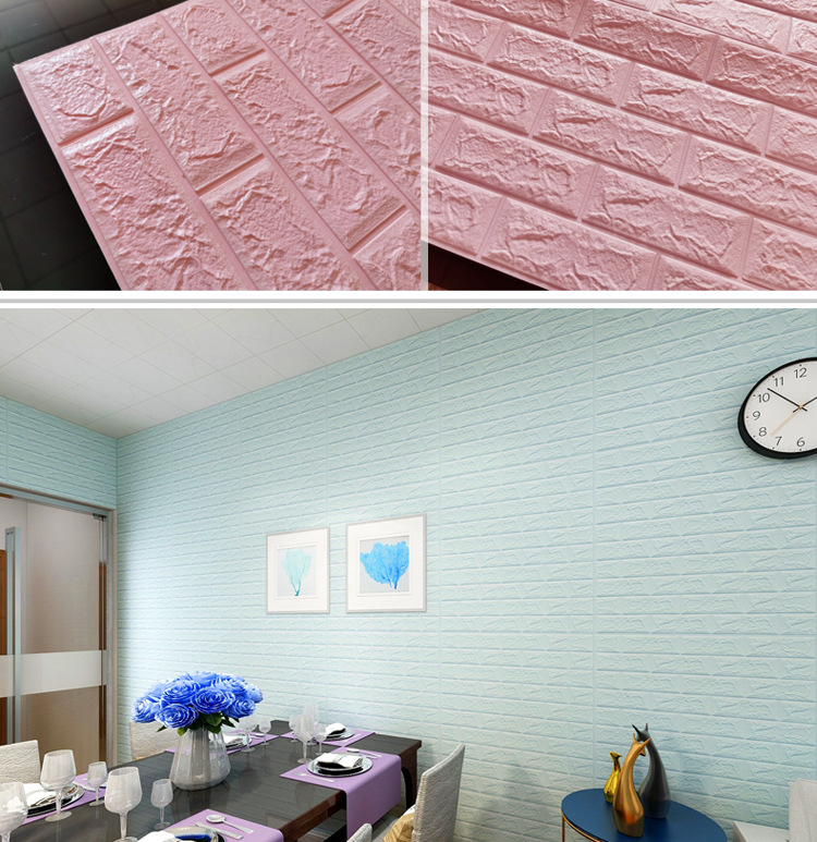 Wallpaper Self-Adhesive Kitchen 3D Wall Sticker Bedroom Cozy Wallpaper Background Wall Snowflake Brick