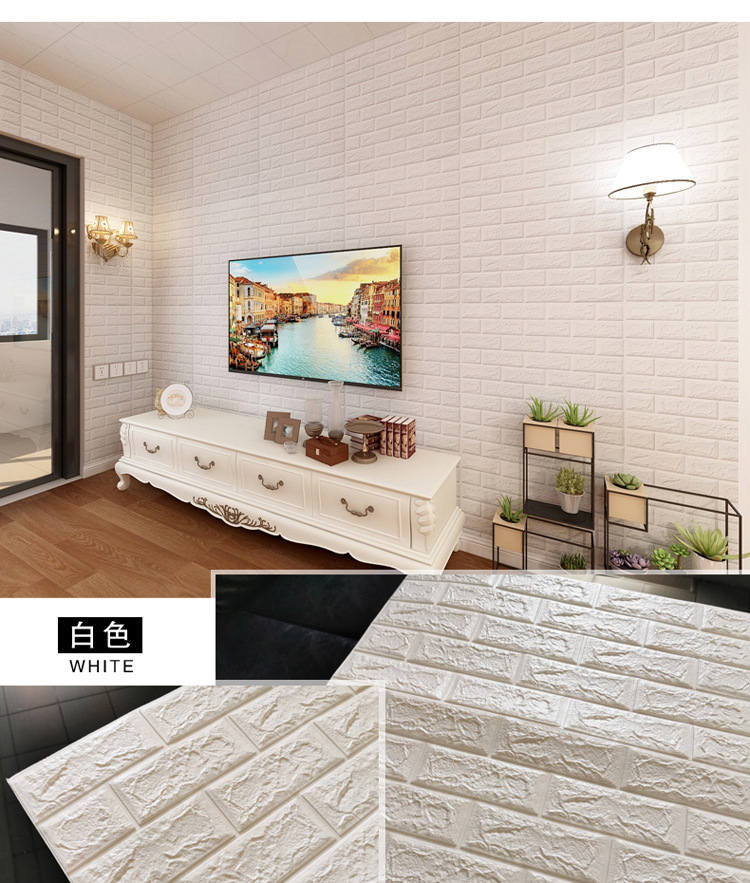 Wallpaper Self-Adhesive Kitchen 3D Wall Sticker Bedroom Cozy Wallpaper Background Wall Snowflake Brick