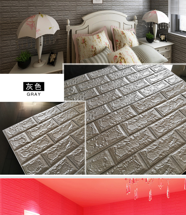 Wallpaper Self-Adhesive Kitchen 3D Wall Sticker Bedroom Cozy Wallpaper Background Wall Snowflake Brick