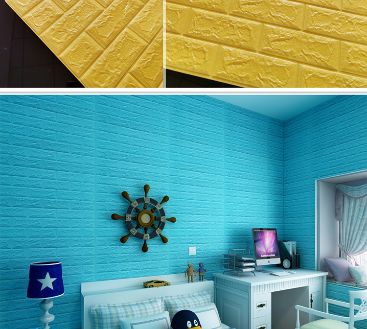 Wallpaper Self-Adhesive Kitchen 3D Wall Sticker Bedroom Cozy Wallpaper Background Wall Snowflake Brick