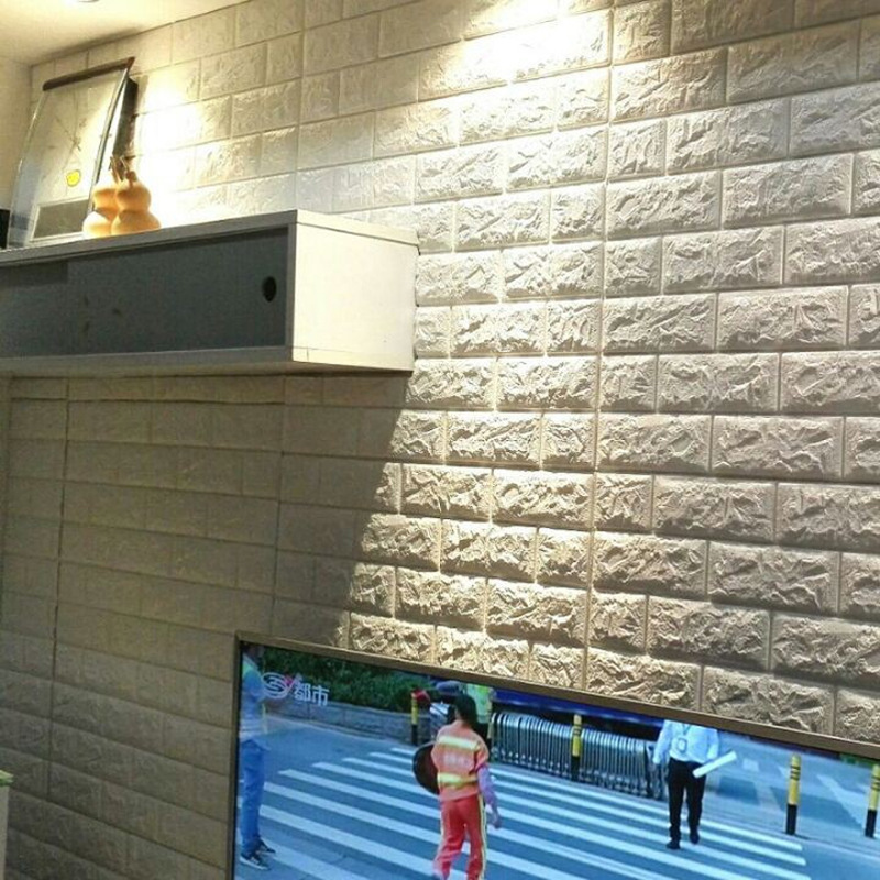 3D Wall Sticker Wallpaper AntiCollision SelfAdhesive Wallpaper Foam Brick Pattern Waterproof Wall Hangings Wallpaper