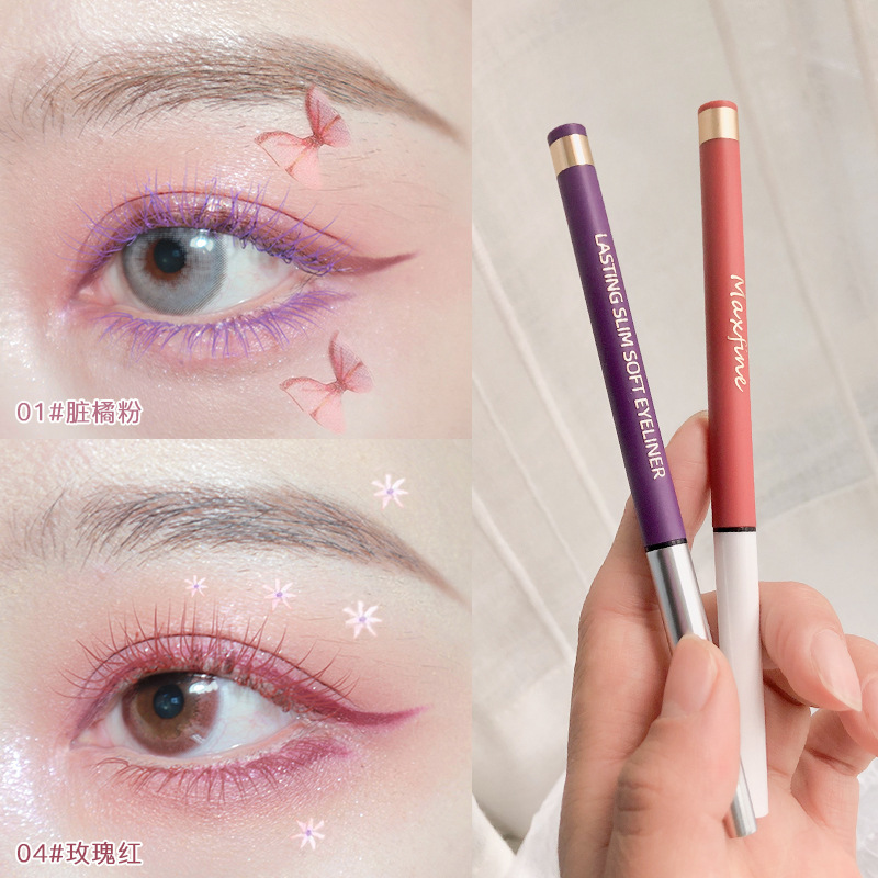 New Product Internet Celebrity Not Easy to Smudge Brown Black Brick Red Plain Color Beginner Beginner Color Eyeliner