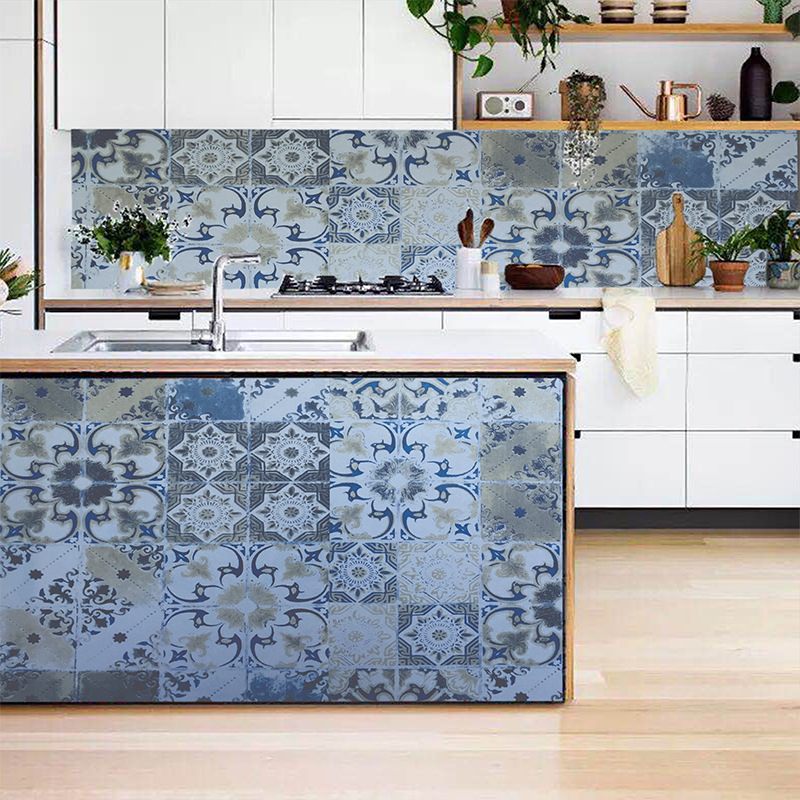 Exclusive for Cross-Border American Dark Green Bedroom TV Backdrop Wall Waterproof PVC Self-Adhesive Snowflake Brick