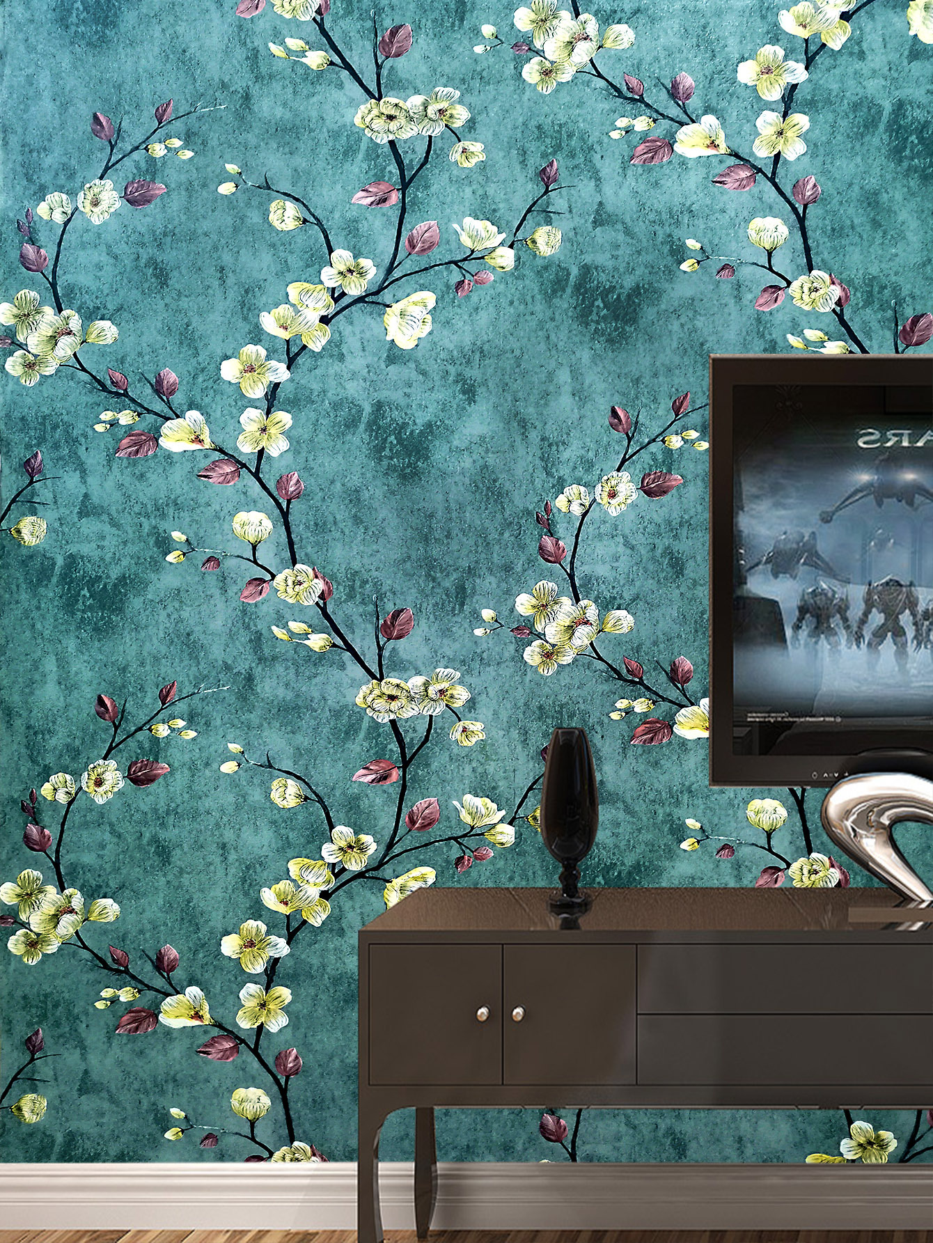 Exclusive for Cross-Border American Dark Green Bedroom TV Backdrop Wall Waterproof PVC Self-Adhesive Snowflake Brick
