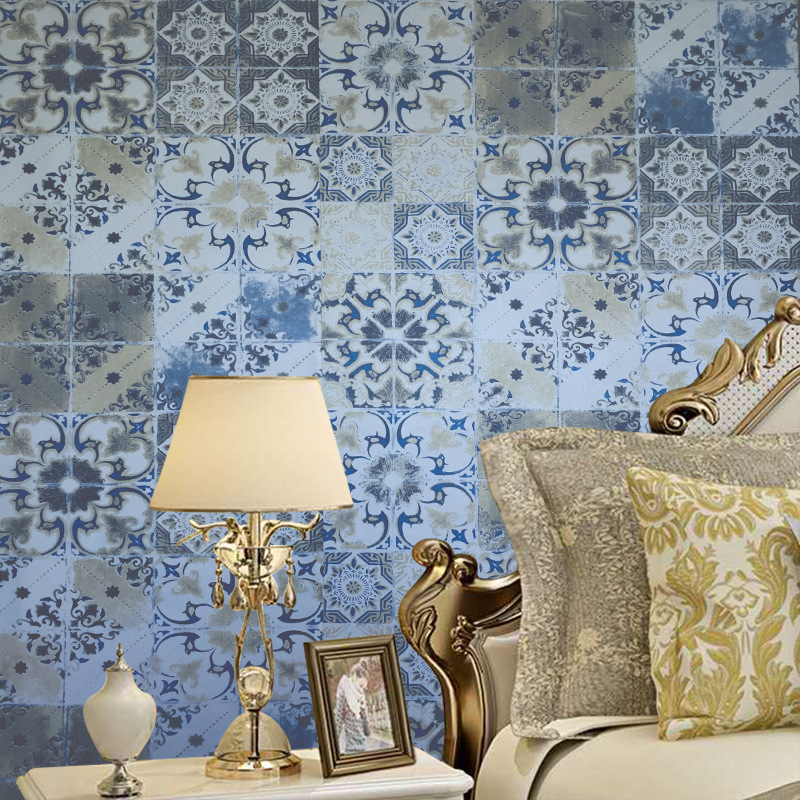 Exclusive for Cross-Border American Dark Green Bedroom TV Backdrop Wall Waterproof PVC Self-Adhesive Snowflake Brick