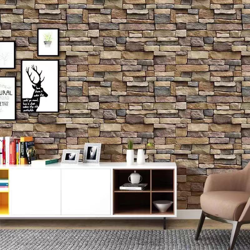 Exclusive for Cross-Border American Dark Green Bedroom TV Backdrop Wall Waterproof PVC Self-Adhesive Snowflake Brick
