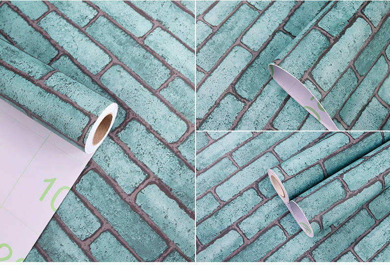 Swiss Red Brick Waterproof Stickers PVC Wallpaper Self-Adhesive Thickening Dormitory Decoration Snowflake Brick