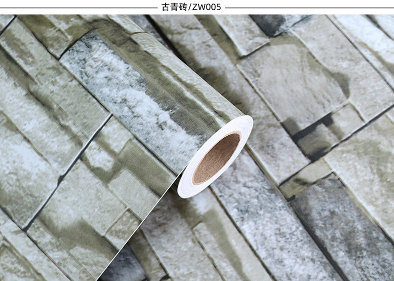 Swiss Red Brick Waterproof Stickers PVC Wallpaper Self-Adhesive Thickening Dormitory Decoration Snowflake Brick